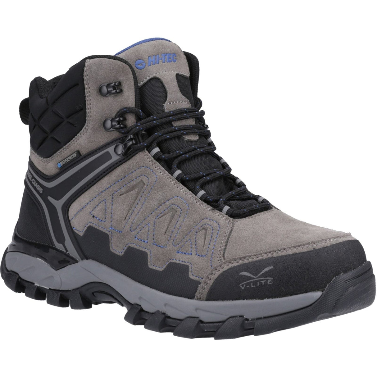 Hi-Tec Mens V-Lite Explorer WP Hiking Boots Charcoal/Grey/Dark Blue