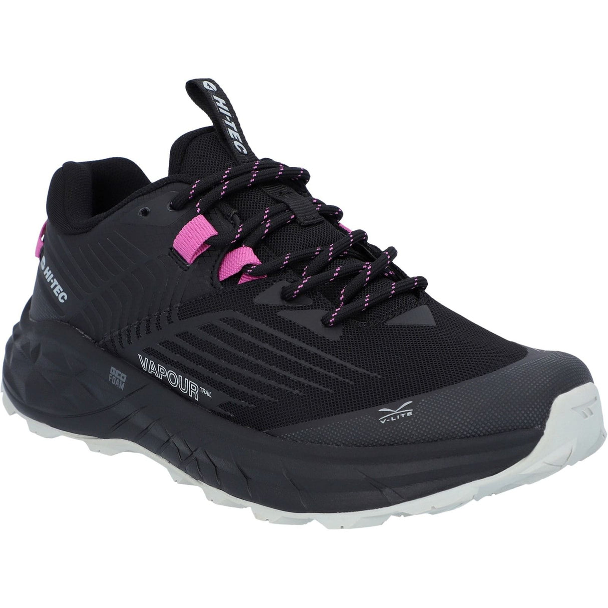 Hi-Tec Womens Fuse Trail Low Trainers Black/Cool Grey/Cyclamen