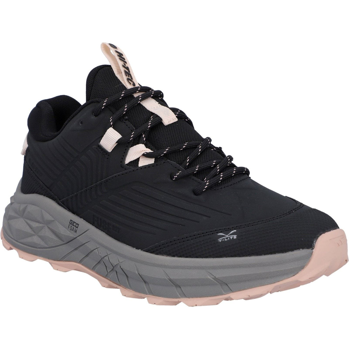Hi-Tec Womens Fuse Trek Hiking Shoes Black/Steeple Grey/Cameo Rose