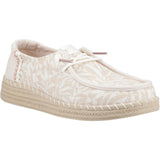 HEYDUDE Womens Wendy Espadrille Retro Palm Shoes Pale Pink/White