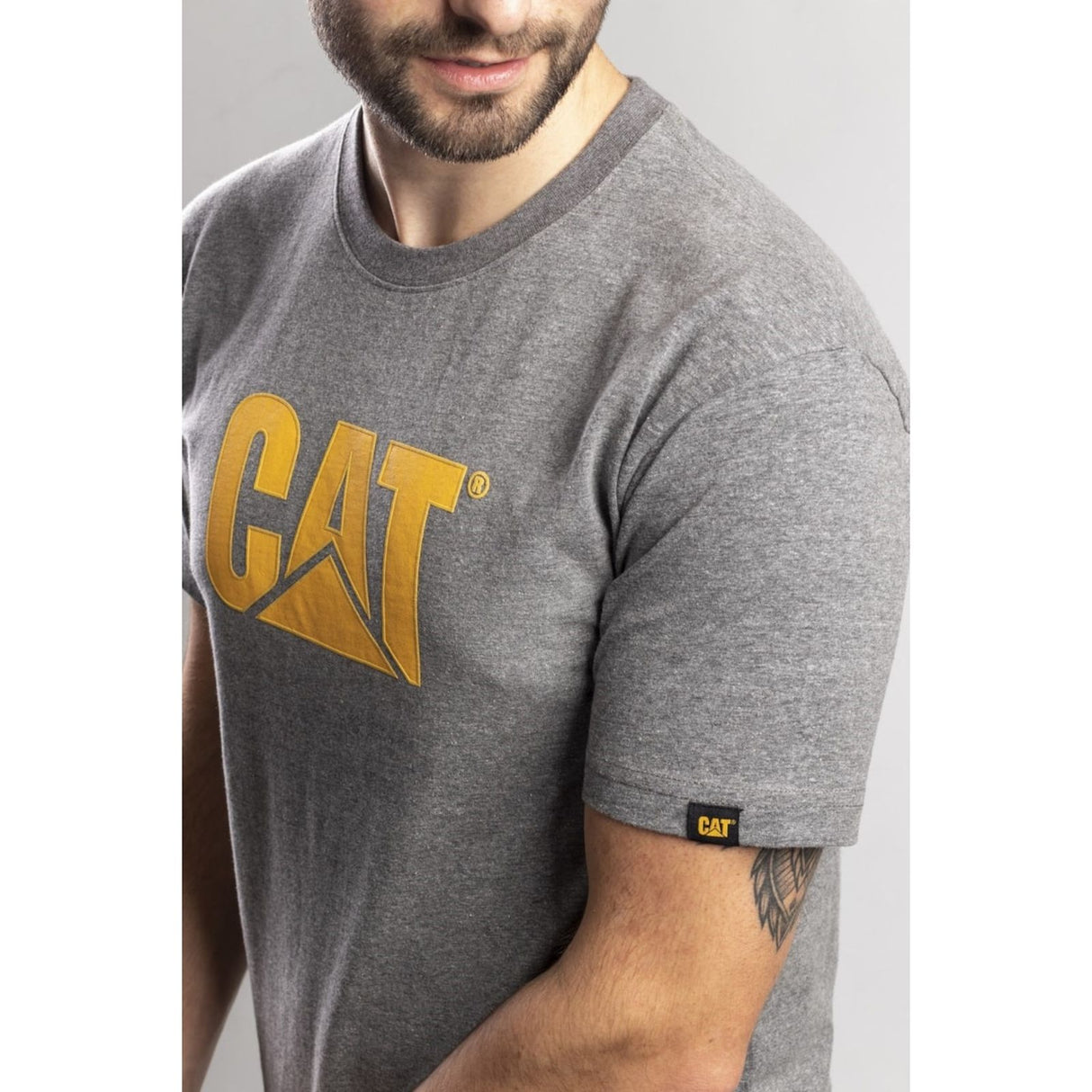 Caterpillar Mens Trademark Logo T-Shirt Dark Heather Grey