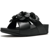 Fitflop Womens Lulu Flower Cross Slides Black