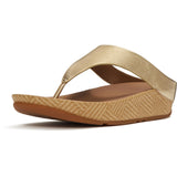 Fitflop Womens Lulu Lux Graphic-Weave Toe-Post Platino