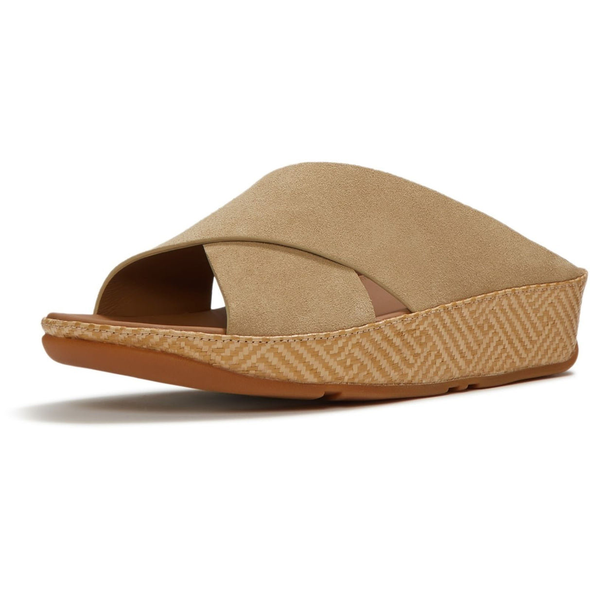 Fitflop Womens Lulu Lux Graphic-Weave Slides Cappuccino