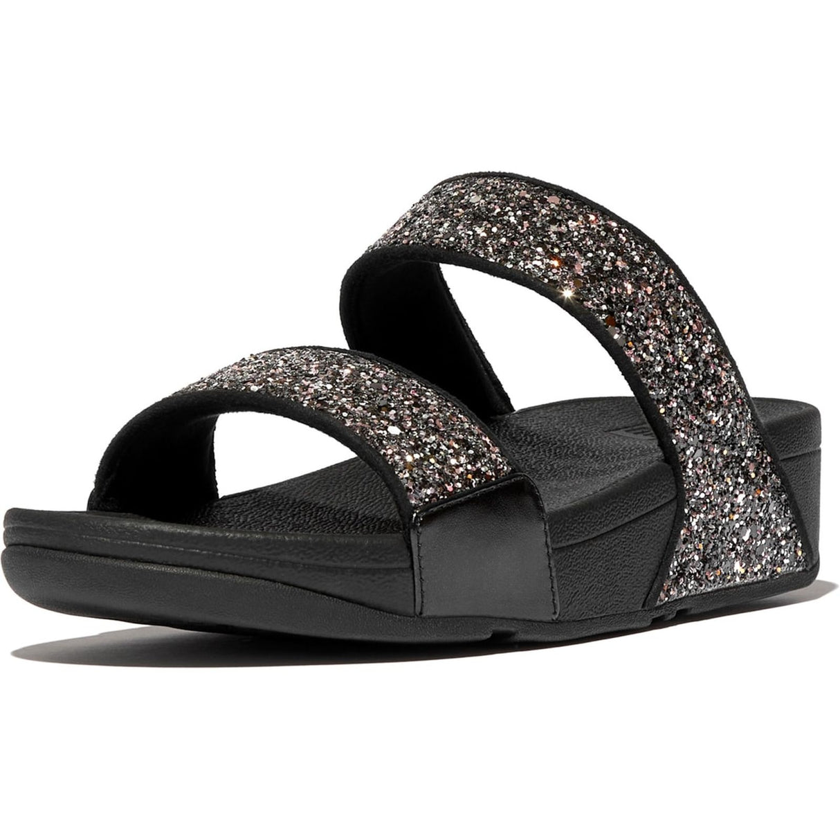 Fitflop Womens Lulu 2 Bar Glitter Sandal Black/Multi