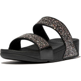 Fitflop Womens Lulu 2 Bar Glitter Sandal Black/Multi