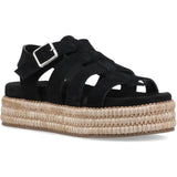 Hush Puppies Womens Rosetta Gladiator Black/Tan