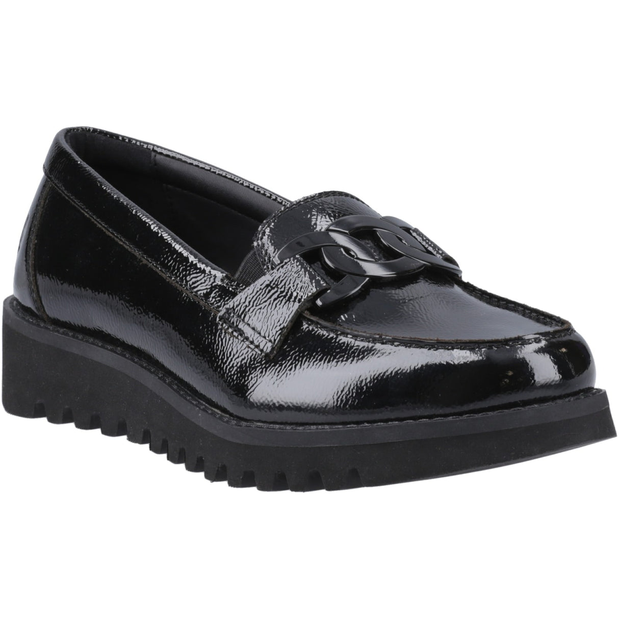 Hush Puppies Womens Francis Loafer Patent Black