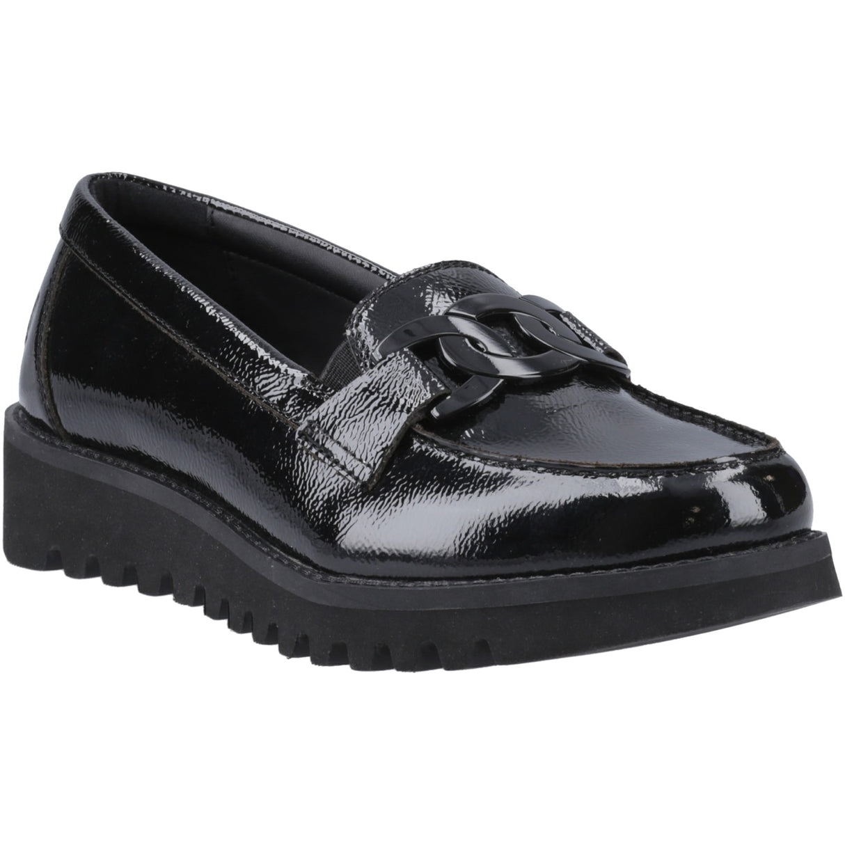 Hush Puppies Girls Francis Loafer Patent Black