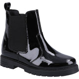 Hush Puppies Junior Girls Laura Patent JNR Chelsea Black
