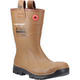 Dunlop Unisex Purofort RigPRO Full Safety Synthetic Fur lining Wellington Brown/Black