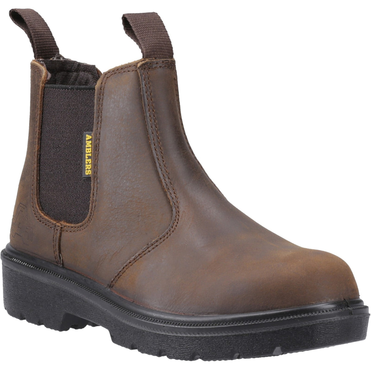 Amblers Safety Unisex FS128 Hardwearing Pull On Safety Dealer Boot Brown