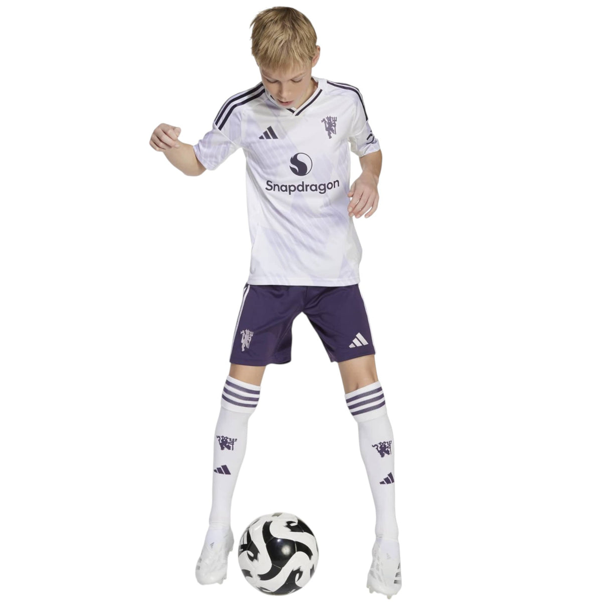 adidas Manchester United Football 2025/26 Kids Short Sleeved Away Jersey