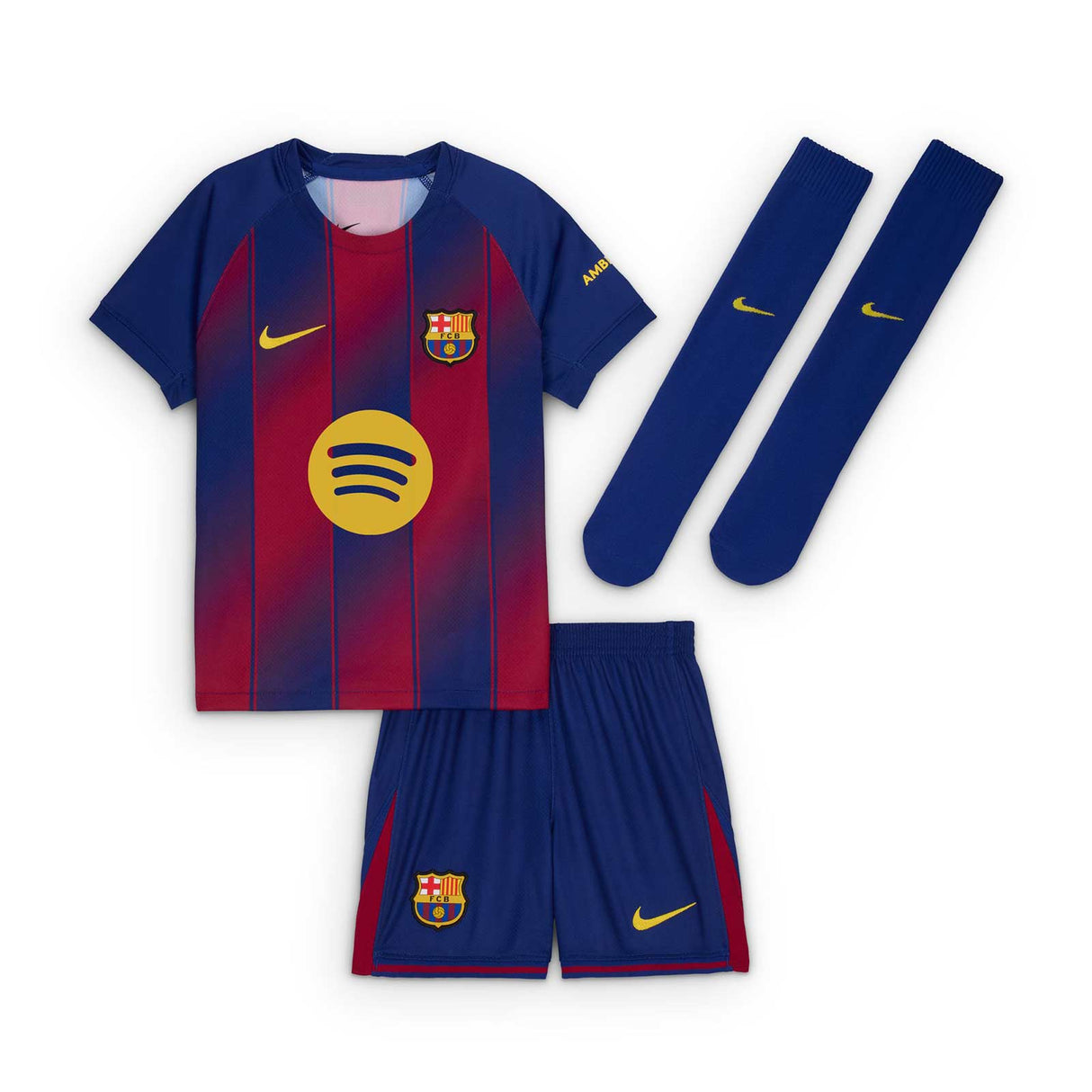 Nike FC Barcelona 2025/26 Stadium Home Kids Soccer Replica 3-Piece Kit