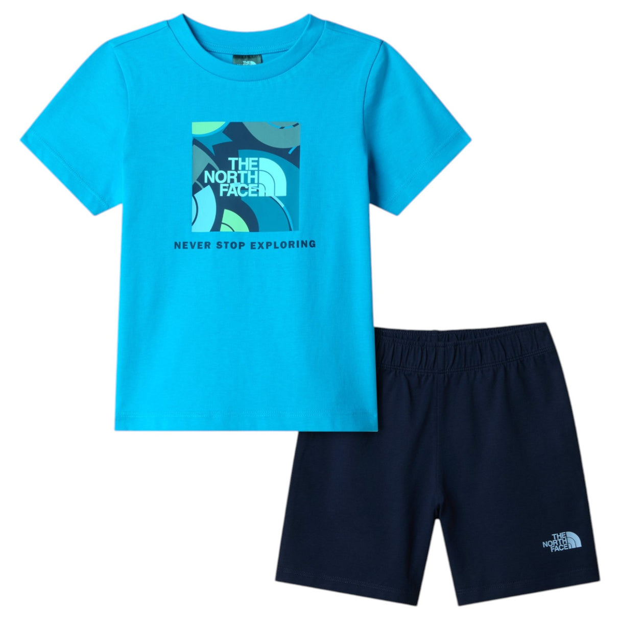 TNF Boys BOX NSE PLAY REG Short Set Blue