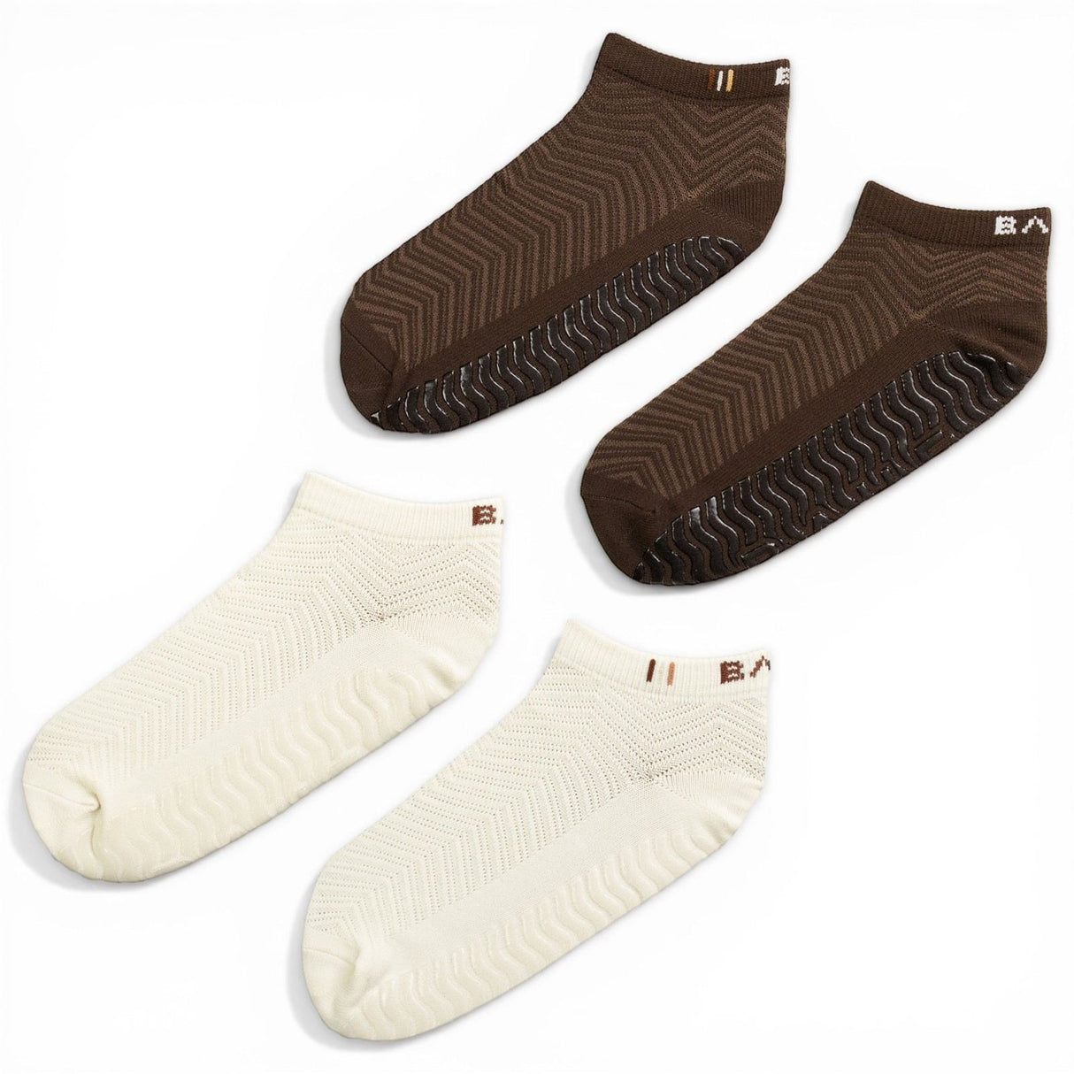 BAHE Studio Grippy Ankle Socks 2Pk White