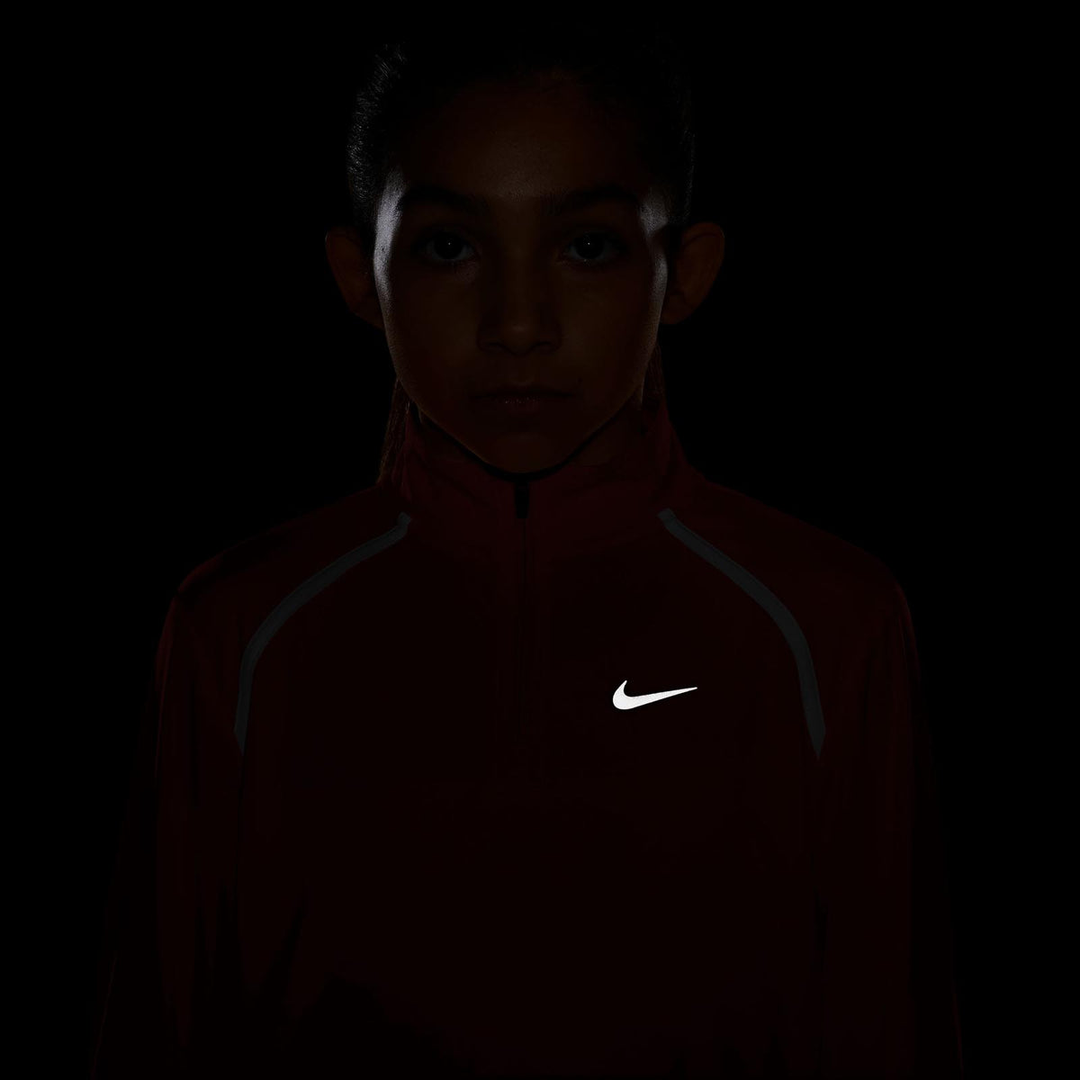 Nike Girls DF Tempo LS Half Zip Maroon