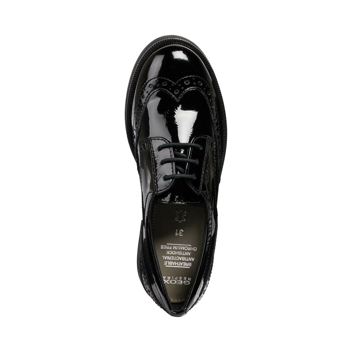 Geox Girls J Agata D Shoe Black Patent