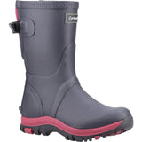 Cotswold Womens Realm Adjustable Short Wellington Boot Navy/Pink