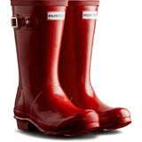 Hunter Kids Junior Originals Gloss Boot Military Red