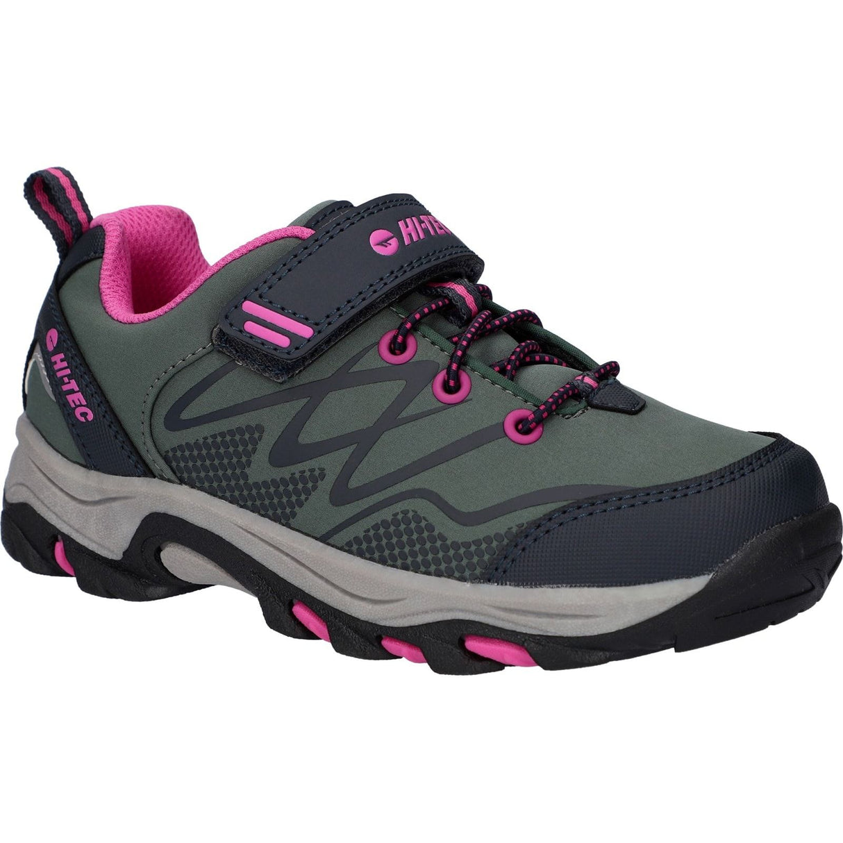 Hi-Tec Girls Blackout Low Boots Dark Forest/India Ink/Pink