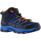 Hi-Tec Junior Boys Blackout Mid Boots Navy/Orange/Lake Blue