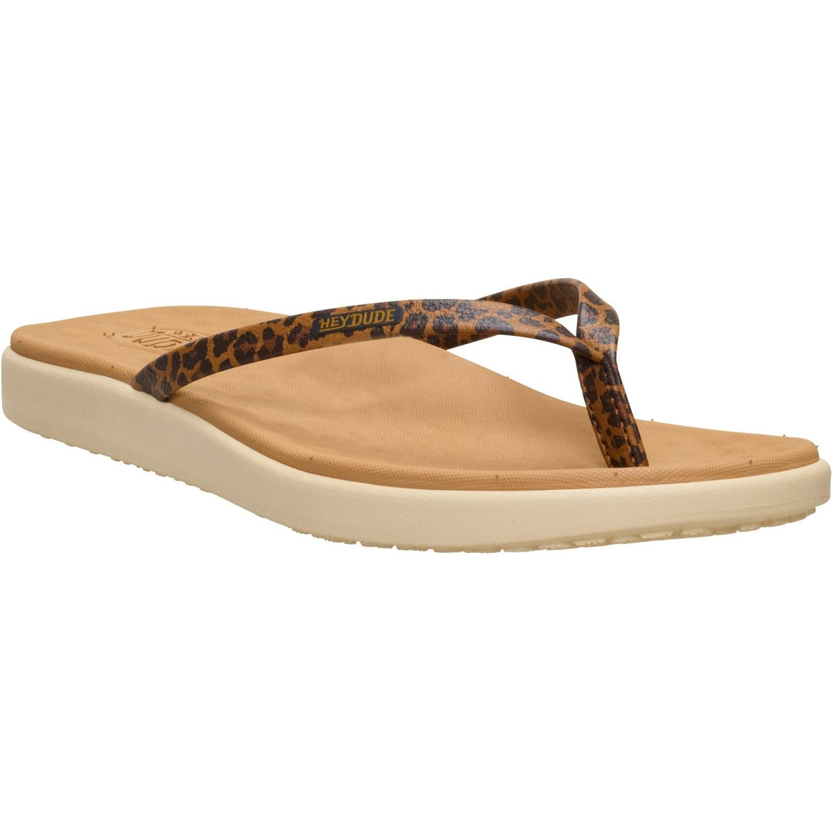 HEYDUDE Womens Maui Breeze Flip Tan Leopard
