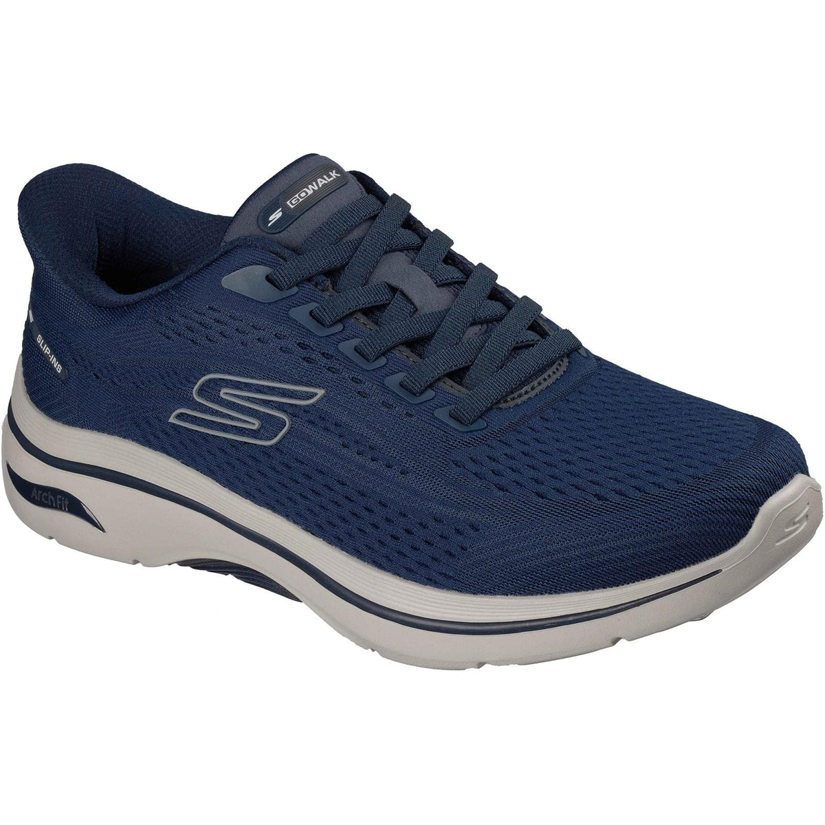 Skechers Mens GO WALK Arch Fit 2.0 Percy Trainer Navy/Grey