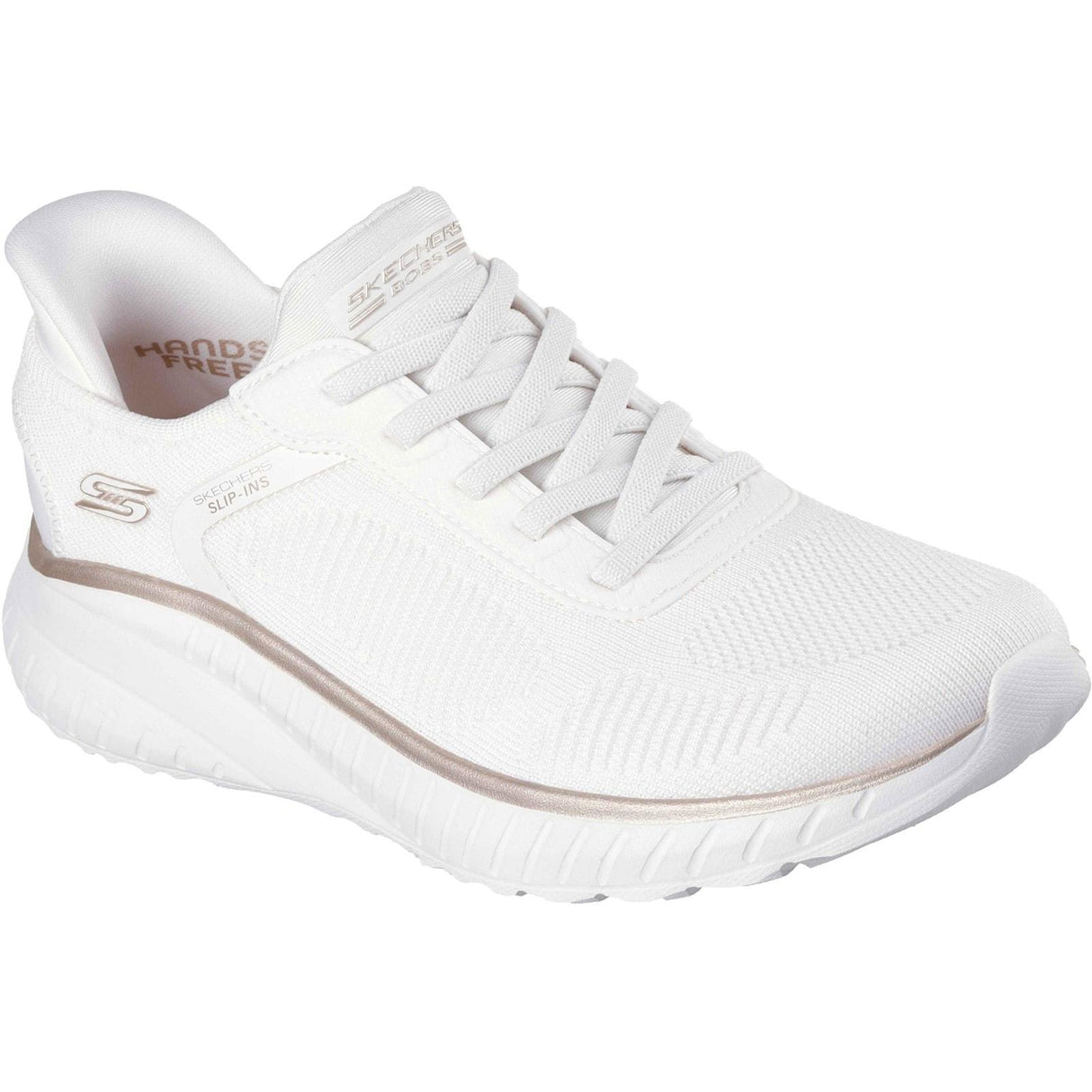 Skechers Womens BOBS Sport Squad Chaos Shoe White/Gold