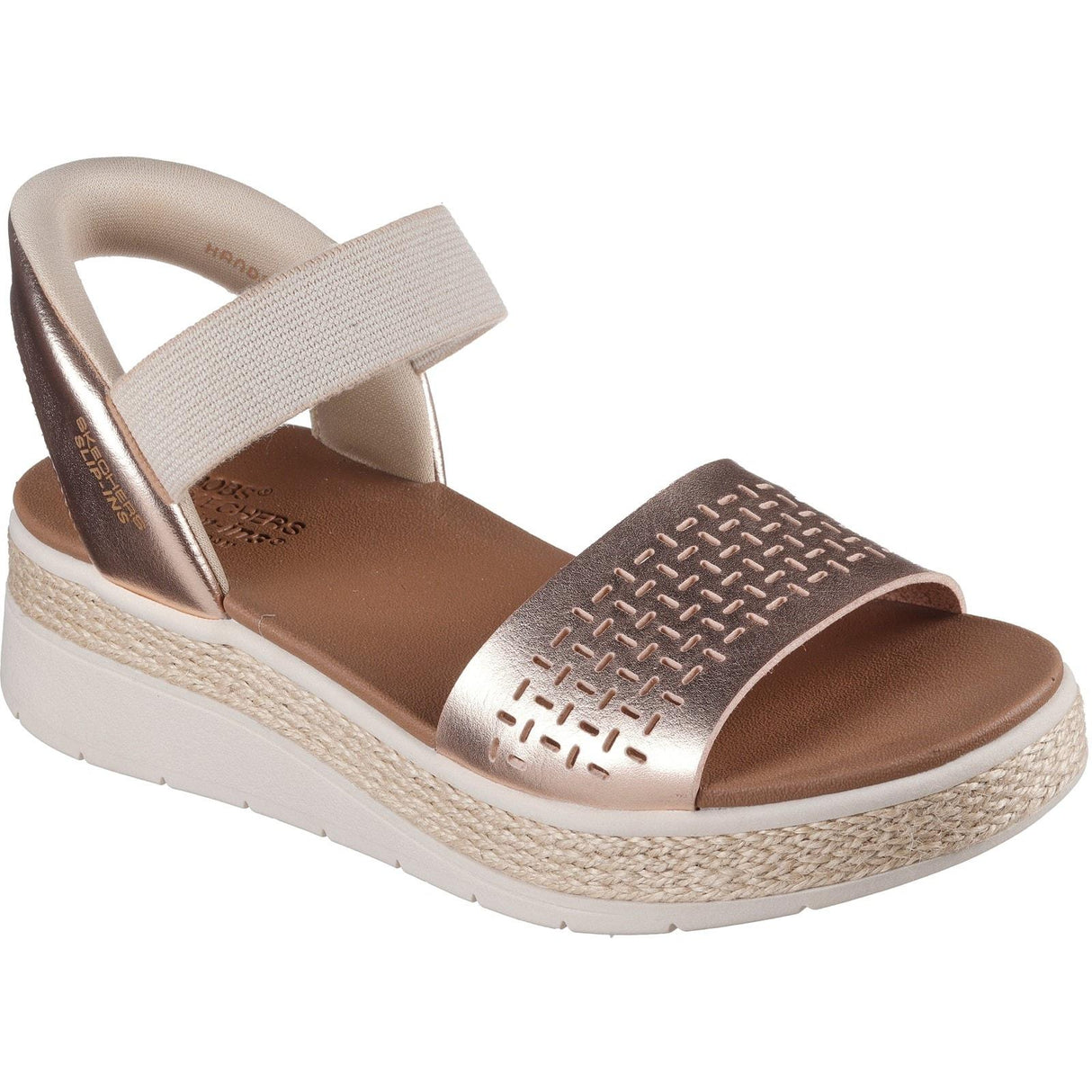 Skechers Womens BOBS Sun Ray Sandal Rose Gold