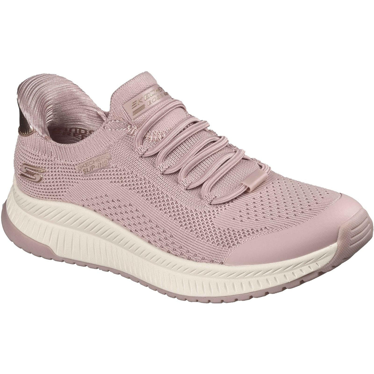 Skechers Womens BOBS Sport Squad 4 Dire Step Trainer Blush