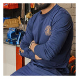 Hard Yakka Mens Heritage Icon Long Sleeve Tee Navy