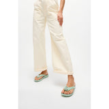 Fitflop Womens iQushion Glossy-Button Flip-Flops Mint Whisper