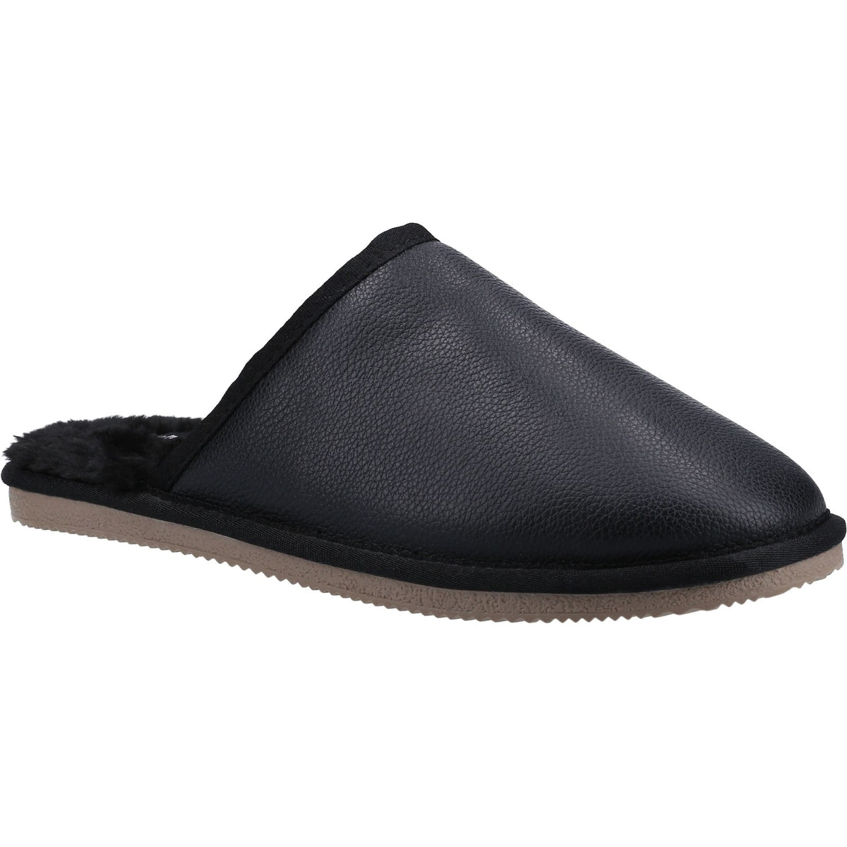Hush Puppies Mens Coady Leather Slipper Black