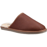 Hush Puppies Mens Coady Leather Slipper Tan