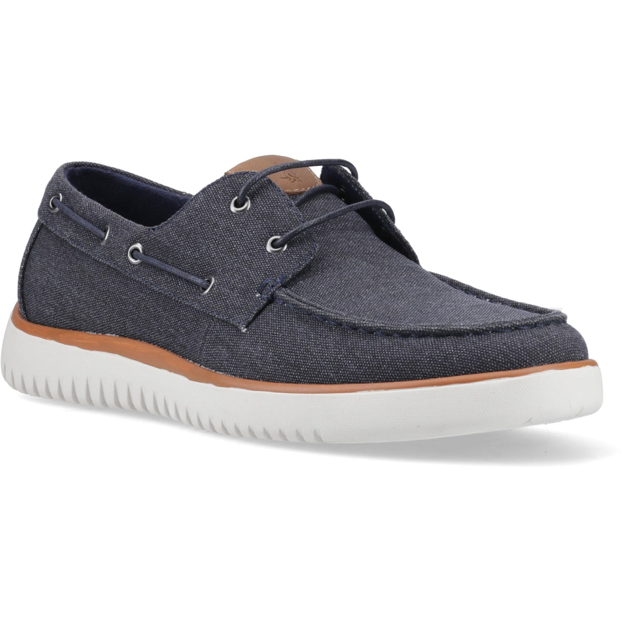 Hush Puppies Mens Daniel Canvas Boat Shoe Navy