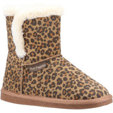 Hush Puppies Womens Ashleigh Slipper Bootie Leopard