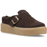 Hush Puppies Womens Blanche Fur Mule Chocolate