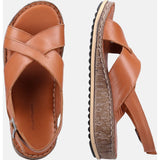 Hush Puppies Womens Elena Cross Over Wedge Sandal Tan