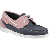 Hush Puppies Womens Isabel Boat Shoe Navy/Pink