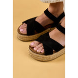 Hush Puppies Womens Rosa Rafia Sandal Black
