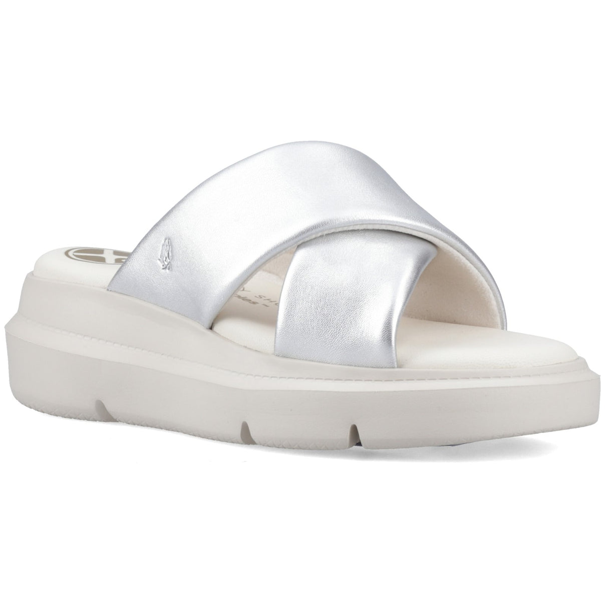 Hush Puppies Womens Uplift Crossover Slide Silver