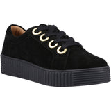 Hush Puppies Womens Tamsin Suede Trainer Black
