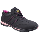 Amblers Safety Womens FS47 Safety Trainer Black/Pink