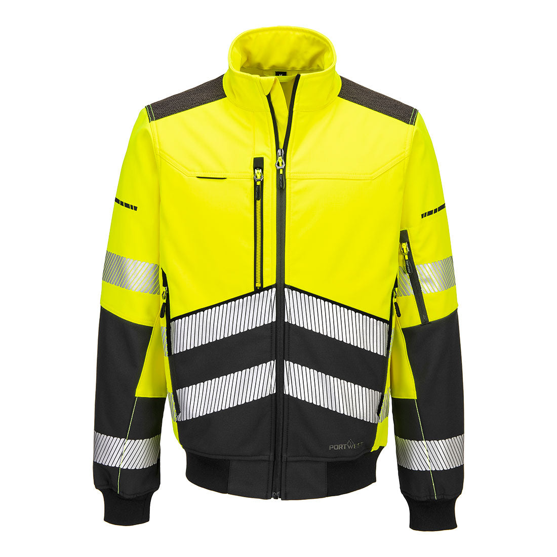 Portwest EV4 Hi-Vis Softshell Bomber (3L) Yellow/Black