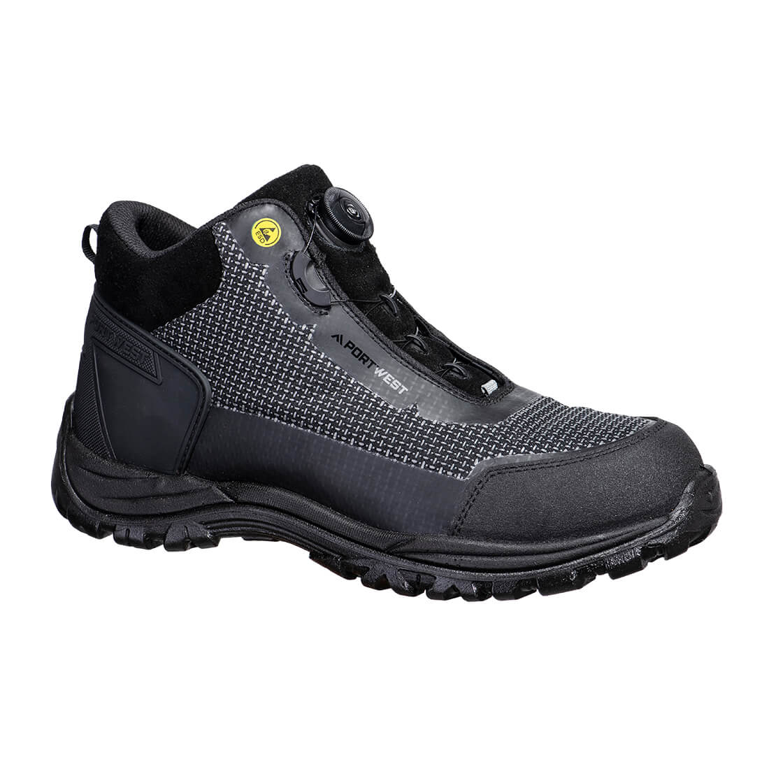 Portwest Composite Textile Mid Boot S3S ESD SR FO Black/Grey