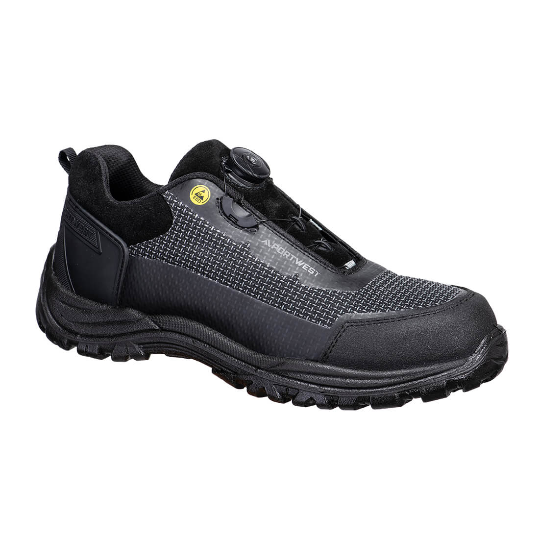 Portwest Composite Textile Low Shoe S3S ESD SR FO Black/Grey