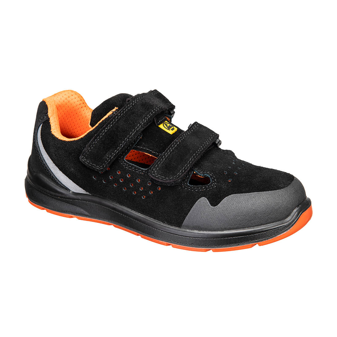 Portwest Steel Cow Suede Sandal S1P ESD SR FO Black/Grey