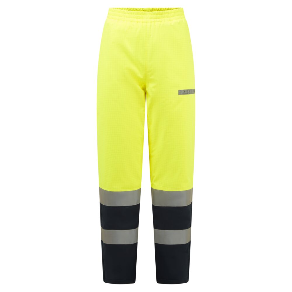 Portwest Bizflame Rain+ Hi-Vis Multi-Norm Contrast FR Winter Trousers Yellow/Navy