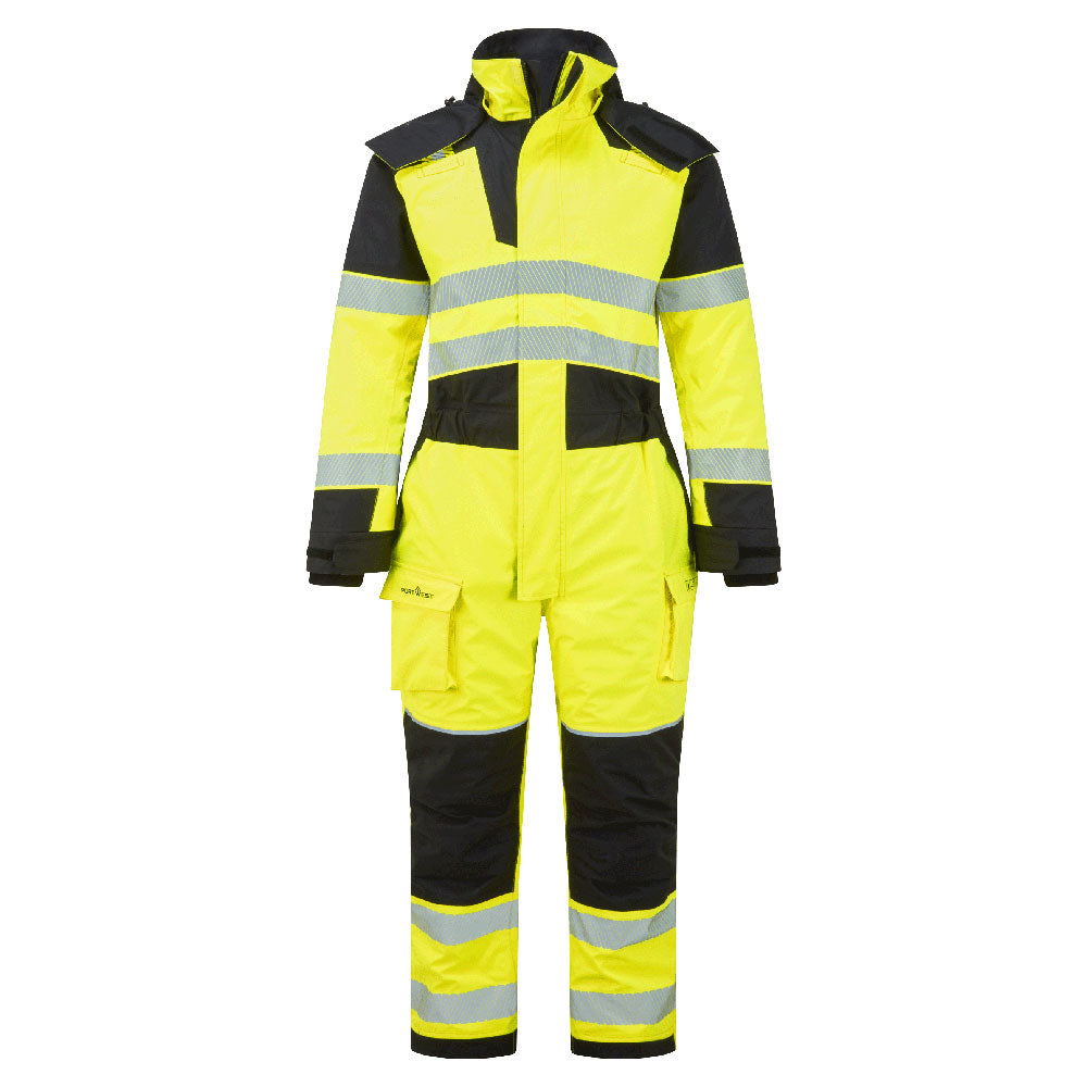 Portwest PW3 Modaflame Rain+ Hi-Vis Multi-Norm FR Winter Coverall Yellow/Black